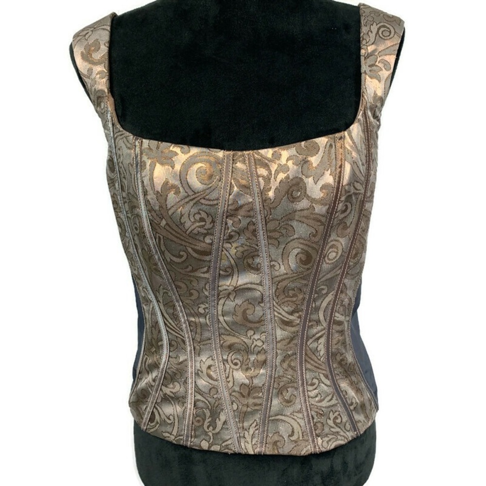 Badgley Mischka Copper Satin Dress Corset